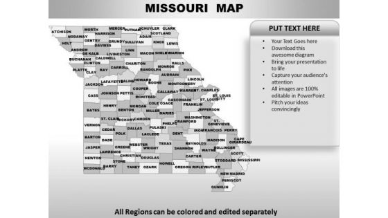 Editable Usa Missouri State PowerPoint Maps