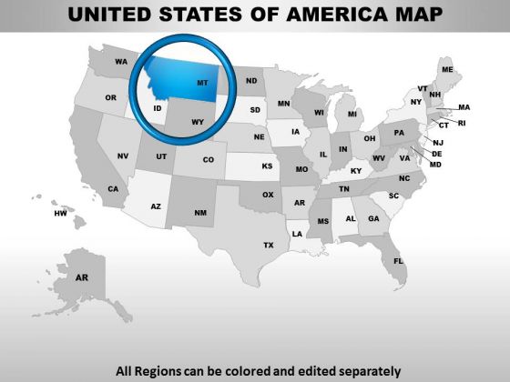 Editable Usa Montana State PowerPoint Maps