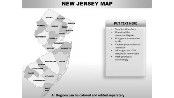 Editable Usa New Jersey State PowerPoint Maps