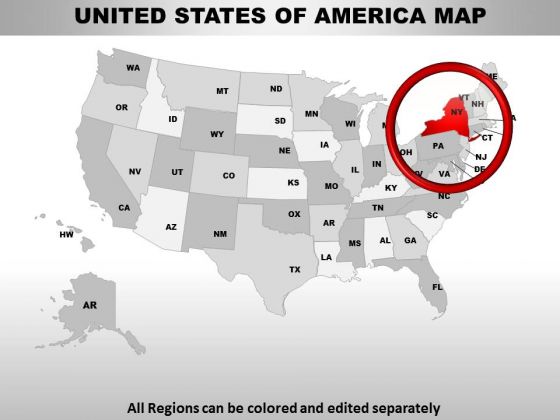 Editable Usa New York State PowerPoint Maps