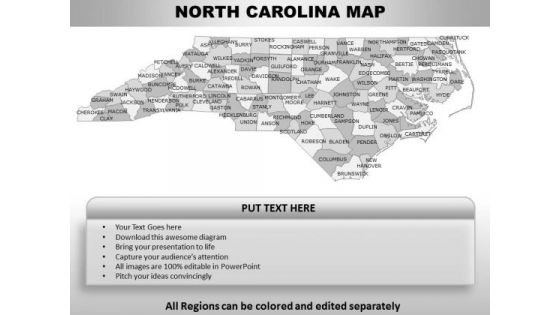 Editable Usa North Carolina State Powrpoint Maps