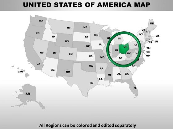 Editable Usa Ohio State PowerPoint Maps