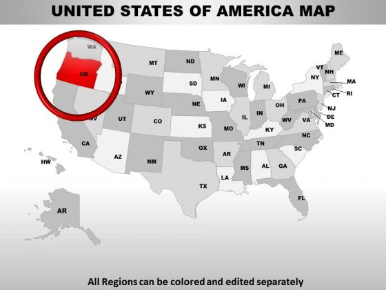 Editable Usa Oregon State PowerPoint Maps