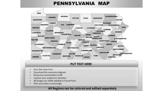 Editable Usa Pennsylvania State PowerPoint Maps