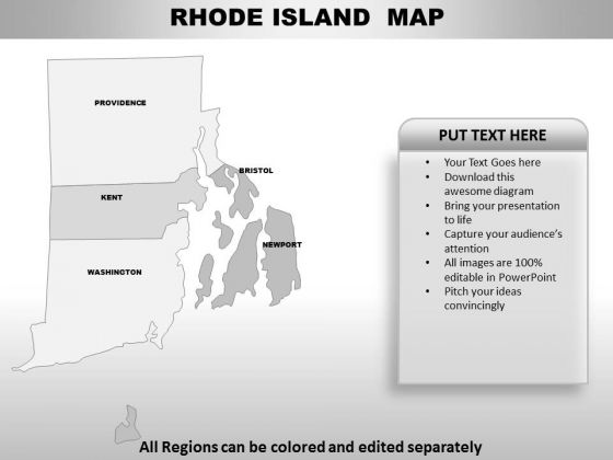 Editable Usa Rhode Island State PowerPoint Maps
