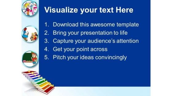 Education On Books As Staircase PowerPoint Templates And PowerPoint Themes 1012