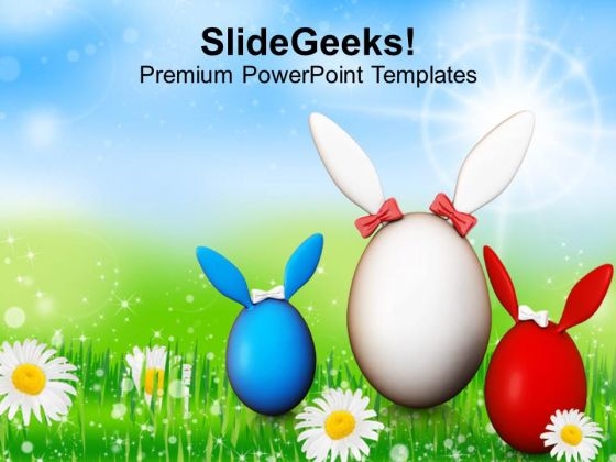 Eggs And Bunnies Are Symbols Of Easter Festival PowerPoint Templates Ppt Backgrounds For Slides 0313
