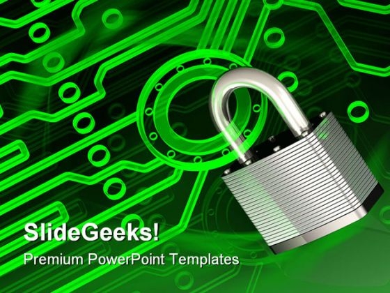 Electronic Lock Security PowerPoint Themes And PowerPoint Slides 0611