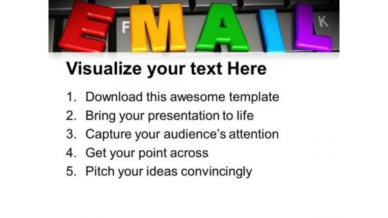 Email Word By Colorful Letters On Keyboard Computer PowerPoint Templates And PowerPoint Themes 0912