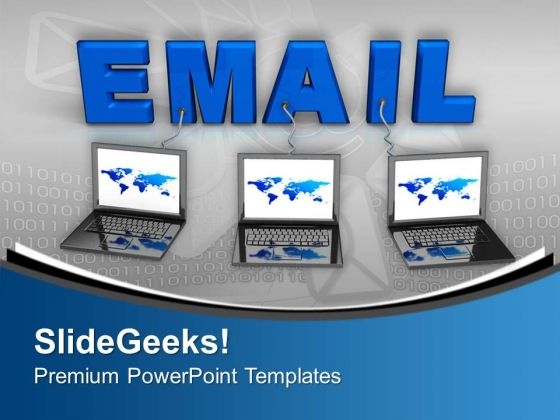 Emails Connected To Laptop Internet PowerPoint Templates Ppt Backgrounds For Slides 0313