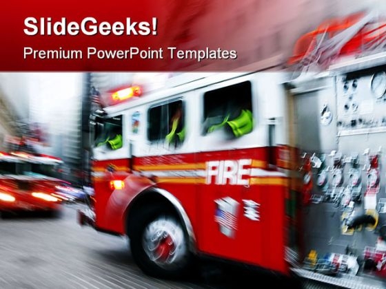 Emergency Fire Trucks Transportation PowerPoint Themes And PowerPoint Slides 0411