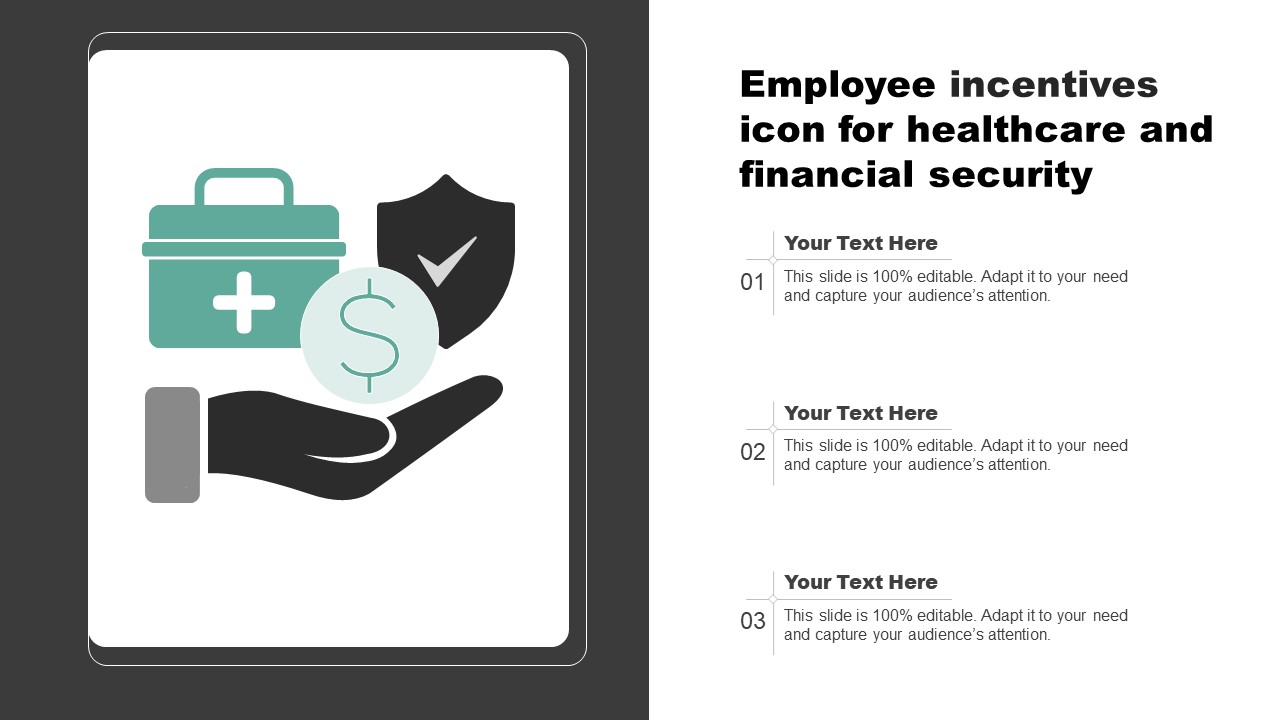Employee Incentives Icon For Healthcare And Financial Security Designs Pdf