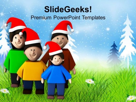 Enjoy Christmas Holidays With Family PowerPoint Templates Ppt Backgrounds For Slides 0613