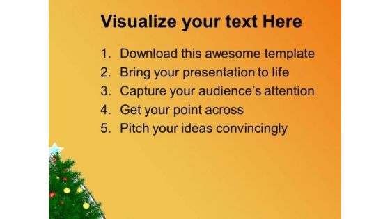 Enjoy Christmas With Christmas Tree PowerPoint Templates Ppt Backgrounds For Slides 0513