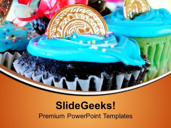 Enjoy Christmas With Cup Cakes PowerPoint Templates Ppt Backgrounds For Slides 0613