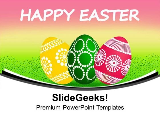 Enjoy Easter Celebration With Colored Eggs PowerPoint Templates Ppt Backgrounds For Slides 0613