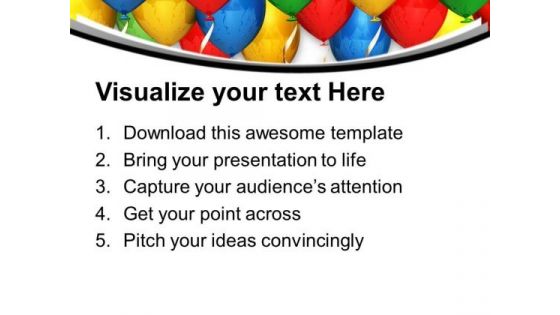 Enjoy The Party With Colored Balloon Theme PowerPoint Templates Ppt Backgrounds For Slides 0613