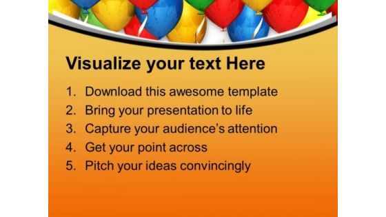 Enjoy The Party With Colored Balloon Theme PowerPoint Templates Ppt Backgrounds For Slides 0613