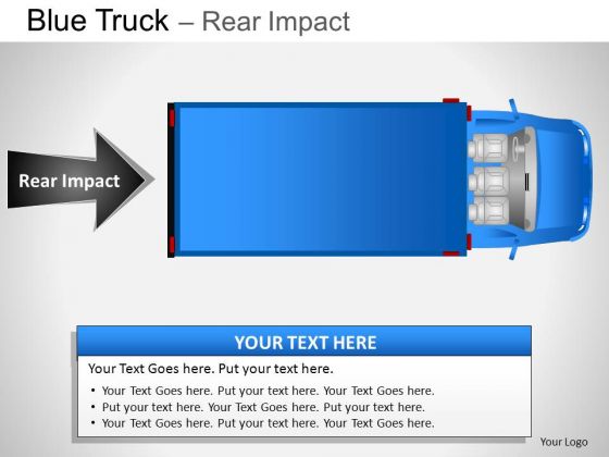 Exhibition Blue Truck Top View PowerPoint Slides And Ppt Diagram Templates