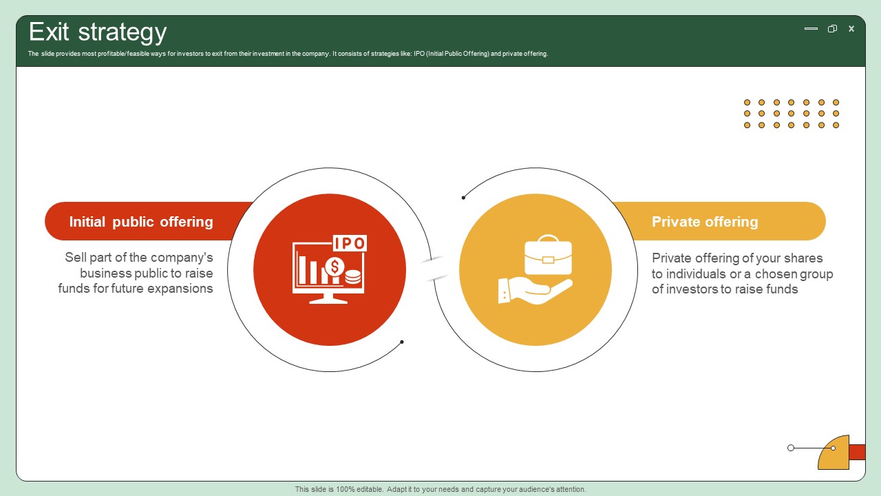 Exit Strategy UI UX Enhancement Solution Investor Funding Elevator Pitch Deck