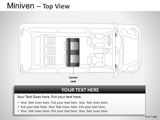 Expensive Blue Minivan Top View PowerPoint Slides And Ppt Diagram Templates
