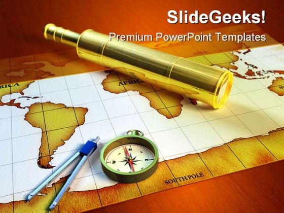 Explorer Tools Globe PowerPoint Template 0610