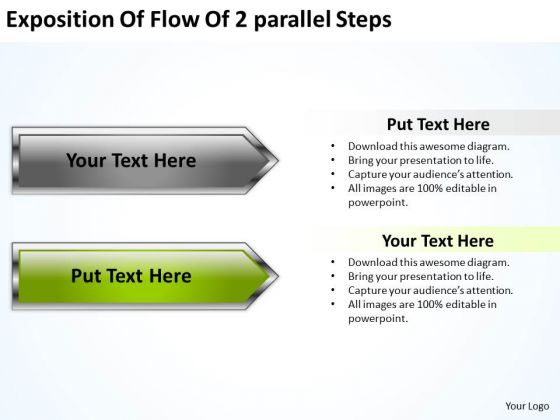 Exposition Of Flow 2 Parallel Steps Ppt Business Plan Outline PowerPoint Templates