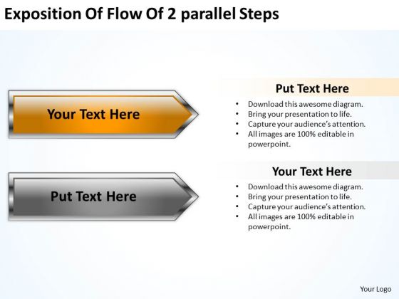 Exposition Of Flow 2 Parallel Steps Simple Business Plan Templates PowerPoint Slides