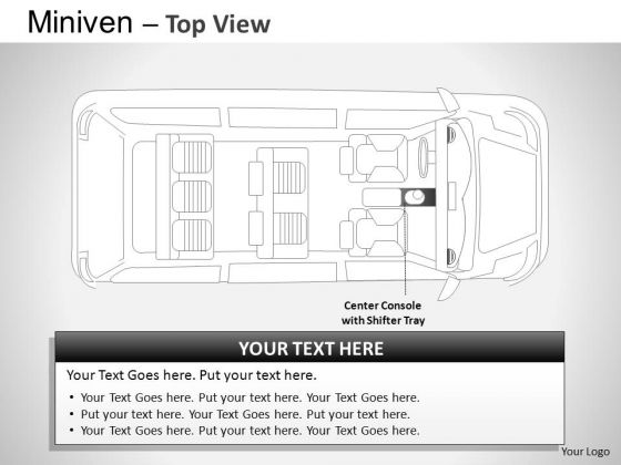 Exterior Blue Minivan Top View PowerPoint Slides And Ppt Diagram Templates