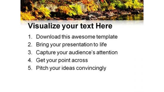 Fall Forest And Lake Shore Nature PowerPoint Templates And PowerPoint Backgrounds 0411