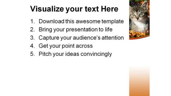 Fall Kitty Animals PowerPoint Themes And PowerPoint Slides 0511