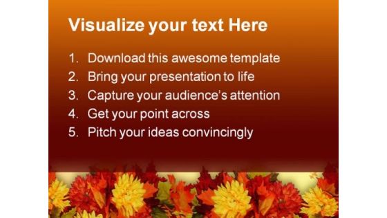 Fall Leaves Beauty PowerPoint Template 0610