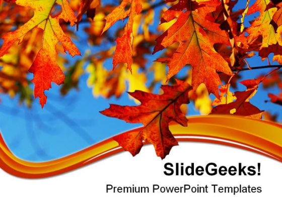 Fall Oak Leaves Nature PowerPoint Templates And PowerPoint Backgrounds 0511