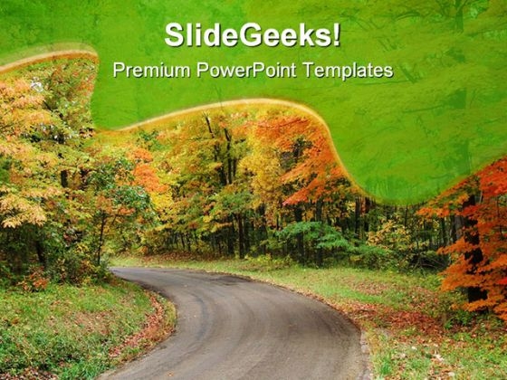 Fall Road Nature PowerPoint Templates And PowerPoint Backgrounds 0611
