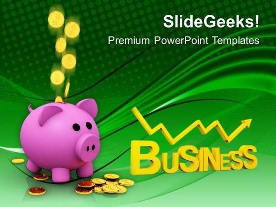 Falling Dollar Coins Business Growth PowerPoint Templates Ppt Backgrounds For Slides 0213