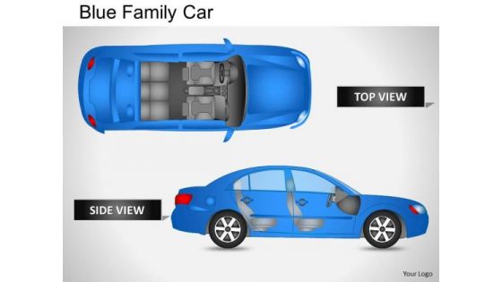 Family Blue Family Car PowerPoint Slides And Ppt Diagram Templates