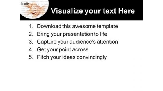 Family Hands People PowerPoint Template 0810