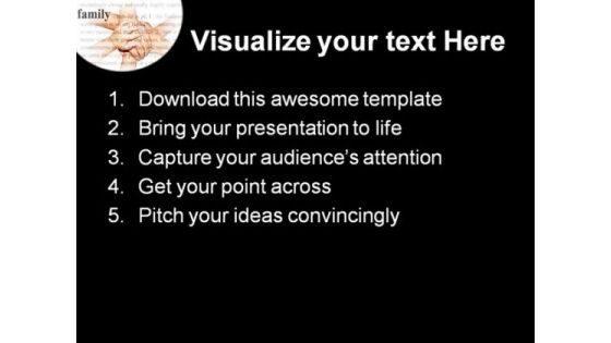 Family Hands People PowerPoint Template 0810