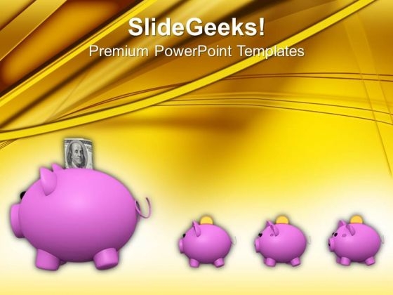 Family Of Piggy Banks Finance PowerPoint Templates And PowerPoint Themes 1012