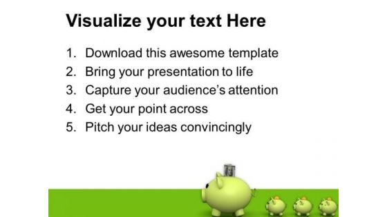 Family Of Piggy Banks Saving PowerPoint Templates And PowerPoint Themes 1012