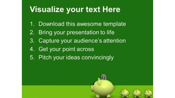 Family Of Piggy Banks Saving PowerPoint Templates And PowerPoint Themes 1012