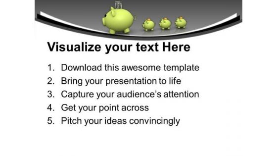Family Of Piggy Banks Saving PowerPoint Templates Ppt Backgrounds For Slides 0113