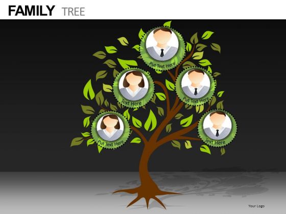 Family Tree With Replaceable Photos PowerPoint Templates