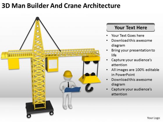 Famous Business People And Crane Architecture PowerPoint Templates Ppt Backgrounds For Slides