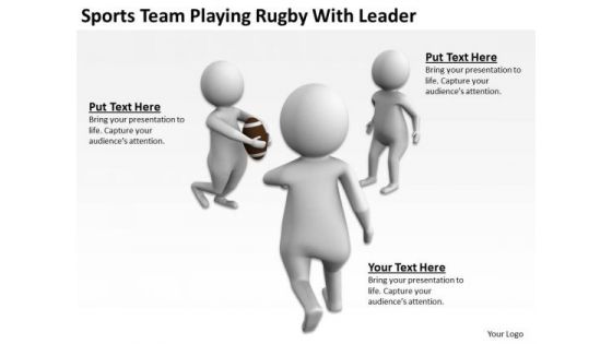 Famous Business People Sports Team Playing Rugby With Leader PowerPoint Templates