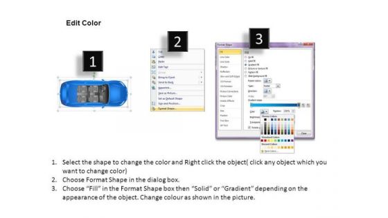 Fashion 2 Door Blue Car Top PowerPoint Slides And Ppt Diagram Templates