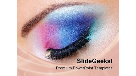 Fashion Makeup Of Eye Beauty PowerPoint Templates And PowerPoint Backgrounds 0111