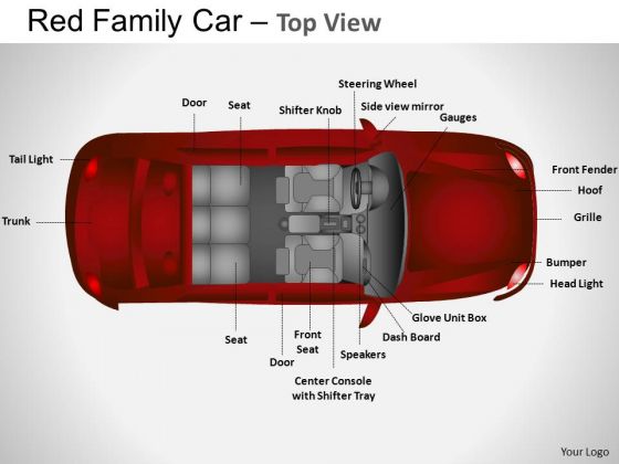 Fast Red Family Car PowerPoint Slides And Ppt Diagram Templates