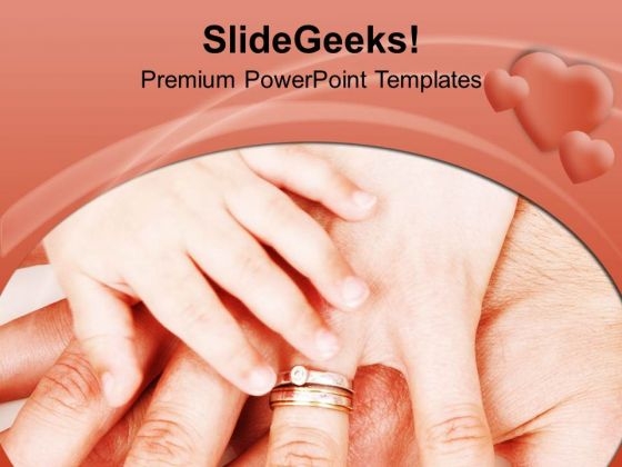 Father Mother And Baby Holding Hands Family PowerPoint Templates Ppt Backgrounds For Slides 0313
