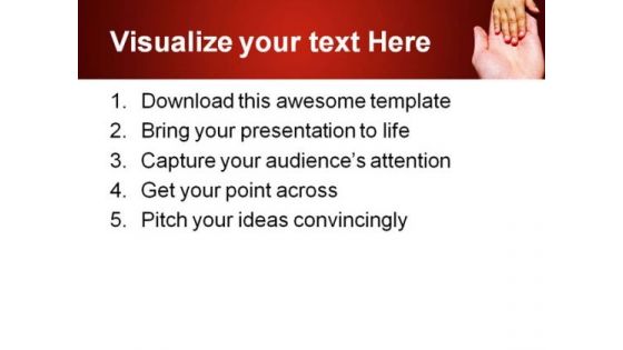 Father Son Hands People PowerPoint Template 0810